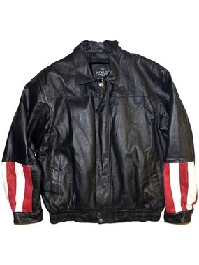 Oscar Piel American Flag Eagle USA Genuine Vintage Leather Jacket